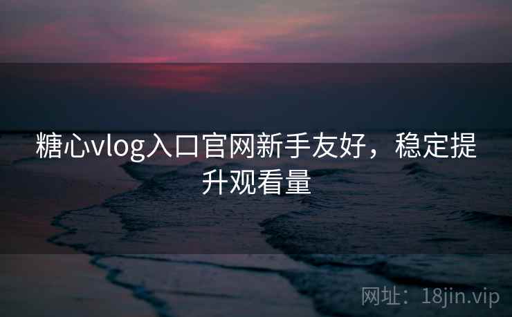 糖心vlog入口官网新手友好,稳定提升观看量